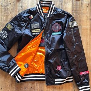 NTVS Reversible Black Orange Bomber Jacket XL